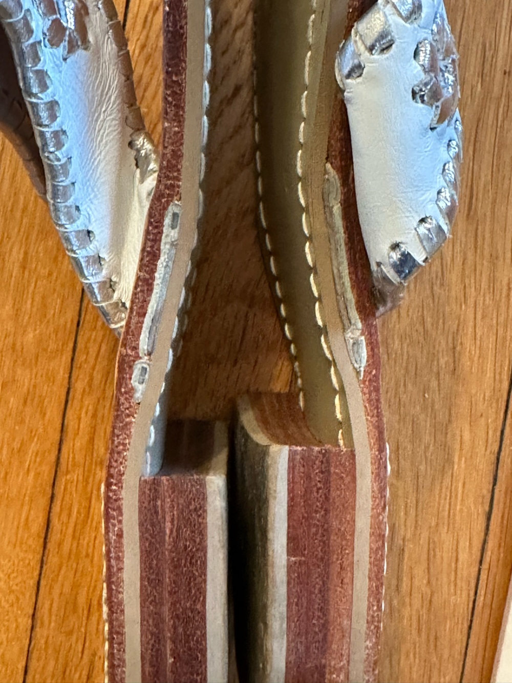 Jack Rogers White Leather Navajo-Style Medallion Sandals Boho Festival - Picture 4 of 9
